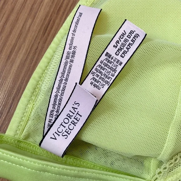 ❤️ Victoria’s Secret Yellow Lace Racerback Bralette Size Small - Picture 6 of 8